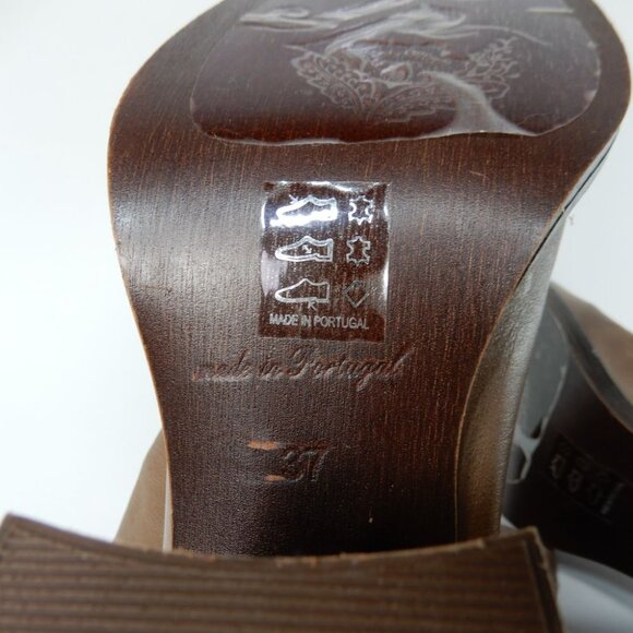 FREE PEOPLE Elle Block Heel Slouch Boots Size 39.5 9.5 Taupe Brown Leather NEW - Picture 14 of 14